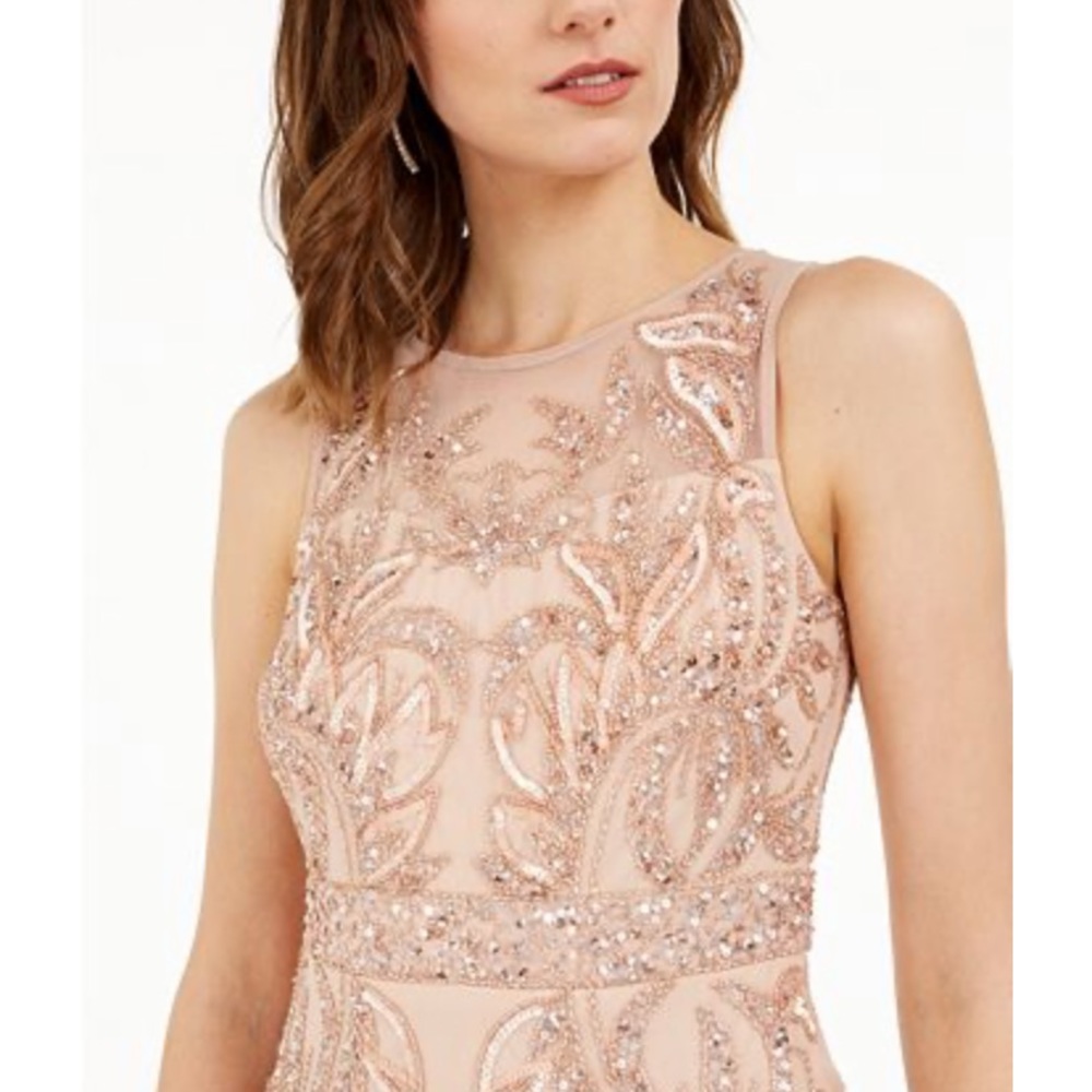 Adrianna-Papell PLUS size beaded sleeveless long gown - Picture 4 of 16